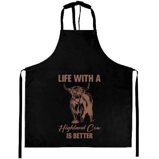 Life With A Highland Cow Is Better Scottish Cattle Aprons