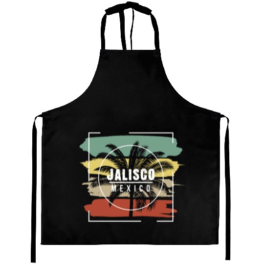 Jalisco Mexico Artistic Palm Tree Retro Aprons