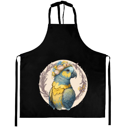 Yellow Blue Ara Macaw Flower Crown Parrot Parakeet Aprons