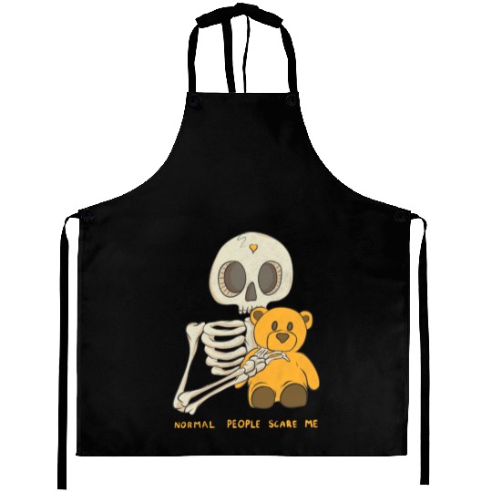 Normal People Scare Me Skull Halloween Aprons