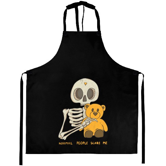 Normal People Scare Me Skull Halloween Aprons