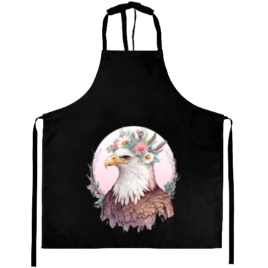 Birds Of Prey Bald Eagle Flower Crown Floral Birdi Aprons