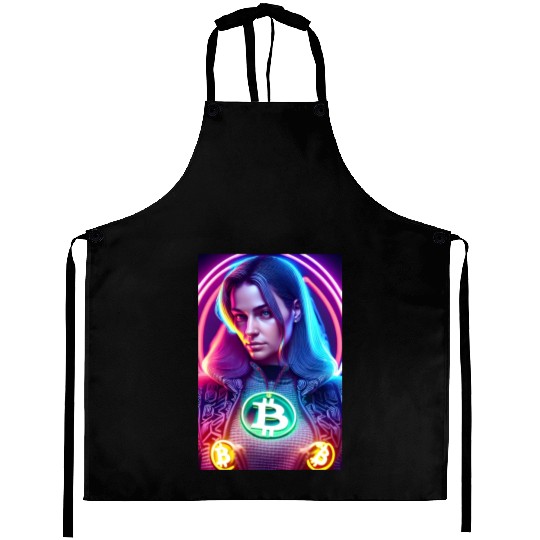 Bitcoin Woman Aprons