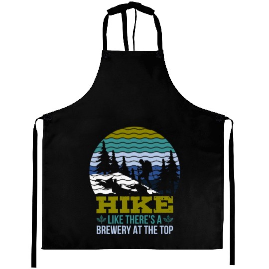 Hiker funny Beer lover Hiking Mountaineering Aprons