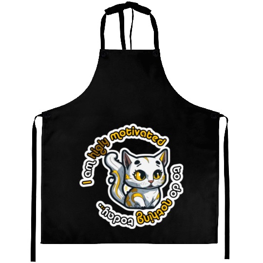 higly motivated golden cat - 5000 - DIGITAL Aprons