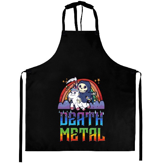 Death Metal & Unicorn Rainbow Aprons