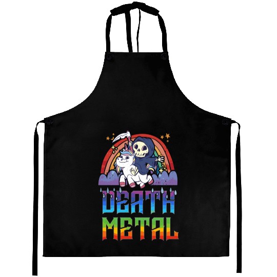 Death Metal & Unicorn Rainbow Aprons