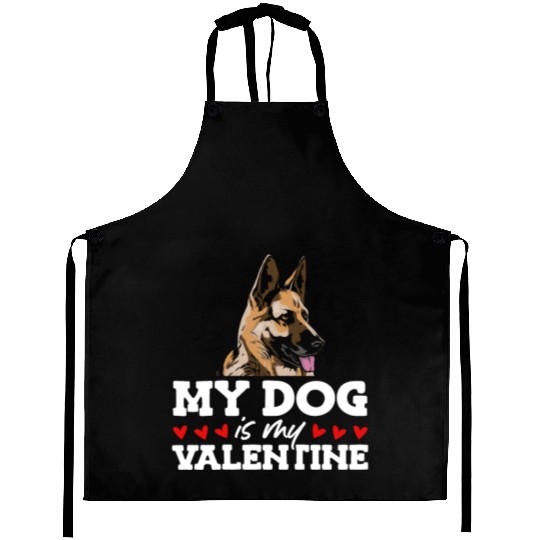 My Dog Is My Valentine Date Cute Doggy Aprons