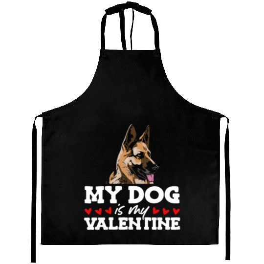 My Dog Is My Valentine Date Cute Doggy Aprons