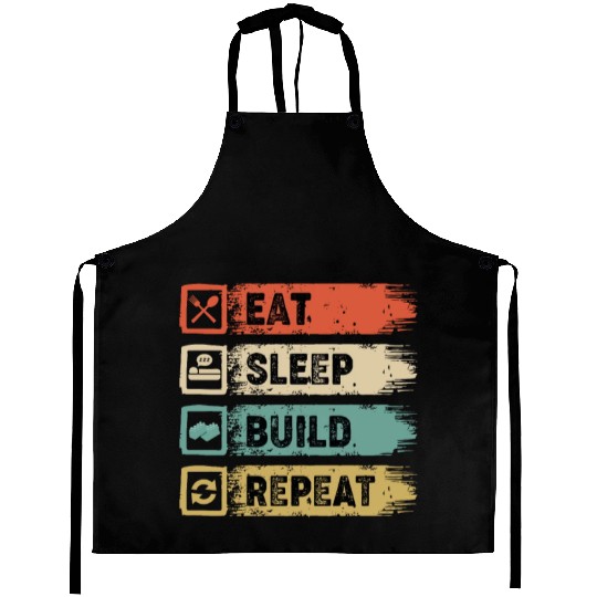 Eat Sleep Build Repeat Master Builder Block Aprons