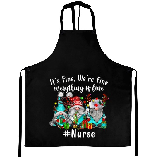Gnome Its Fine Im Fine Everything Is Fine Xmas Aprons