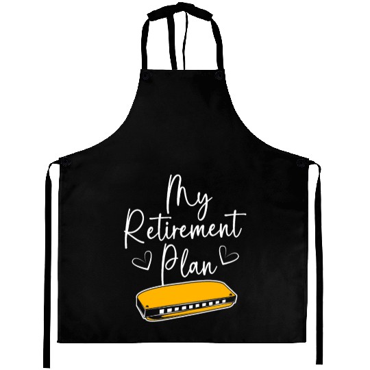 Harmonica Funny Retirement Plan For Adults Aprons
