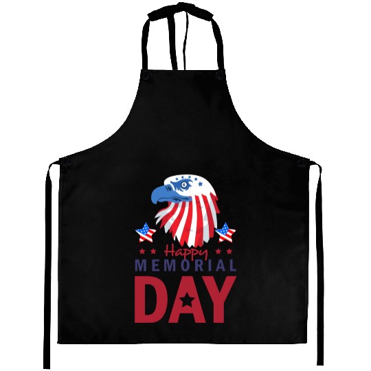 Happy Memorial Day Veterans Brave US Eagle Stars Aprons