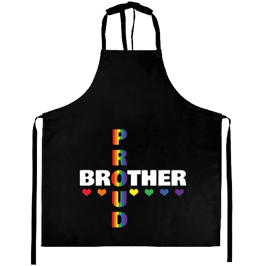 Proud Brother Gay LGBTQ Rainbow LGBT Pride Month Aprons