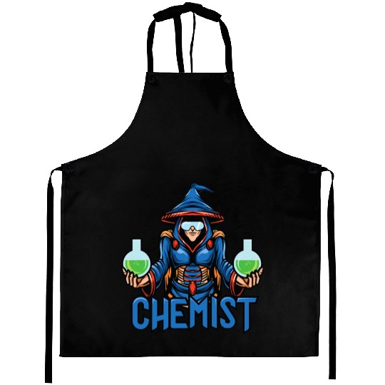 Funny science chemist elements chemists wizard Aprons
