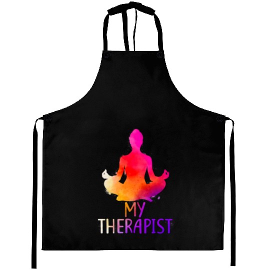 Yoga Meditation Lover Buddha Is My Therapist Aprons