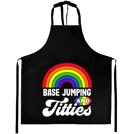 Base Jumping And Titties Funny Lgbt Gay Pride s Aprons