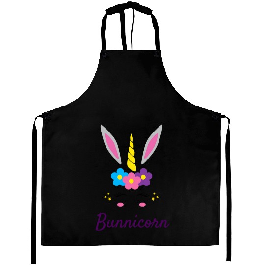 Easter Unicorn Bunny Cute Girl Flowers Ears Horn Aprons