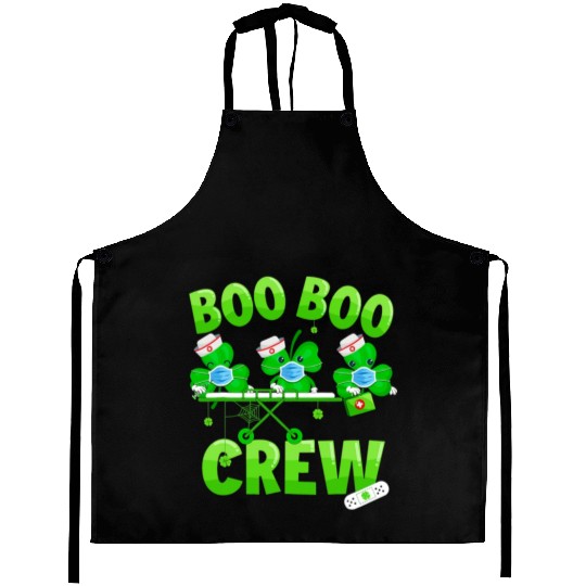 Boo Boo Crew Nurse St Patricks Day Shamrock Aprons