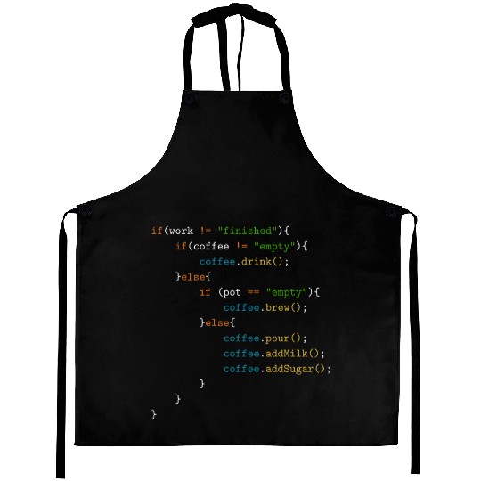 programmers coffee automated daily routine program Aprons