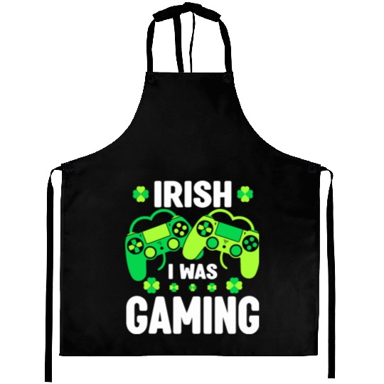 Irish I Was Gaming Video Game Irish Flag St Patric Aprons