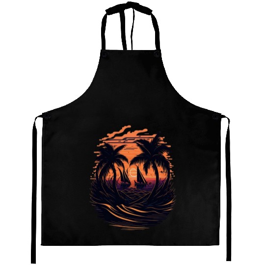 Sunset on the beach Aprons
