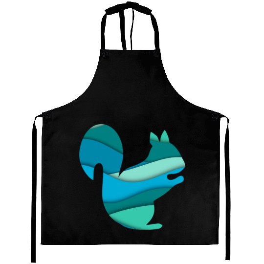 Teal Squirrel Aprons