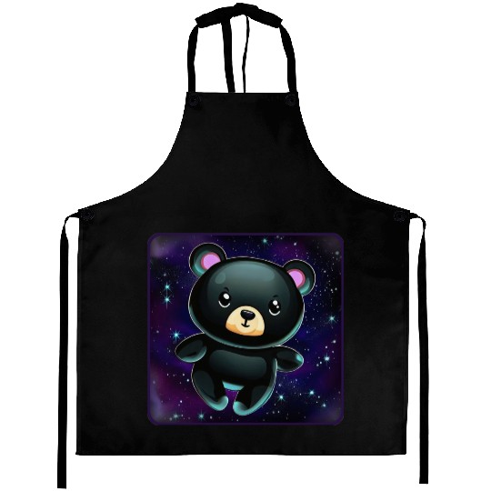 Black Bear In Space Aprons