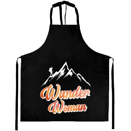Wanderwoman Hiker Mountaineer Wanderlust Aprons