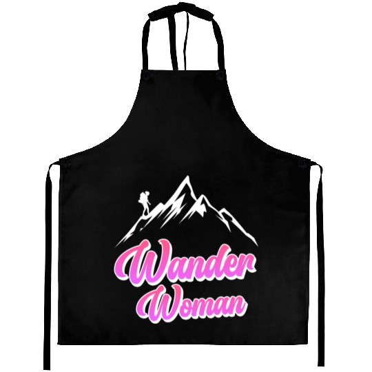 Wanderwoman Hiker Mountaineer Wanderlust Aprons