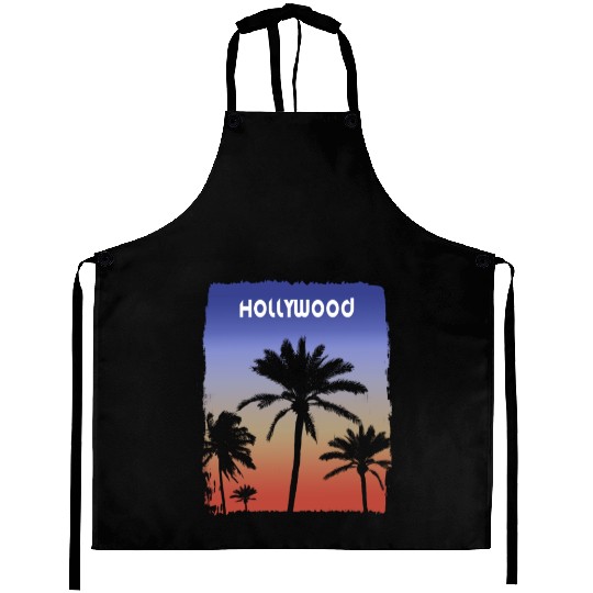 Hollywood California Sunset Vacation Souvenir Aprons