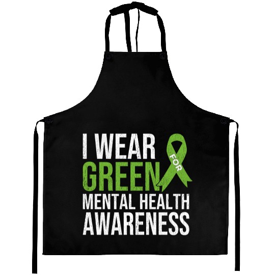 Green Ribbon Mental Health & Depression Awareness Aprons