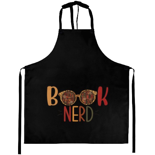 Funny Book Nerd Librarian Teacher Student Reader Aprons