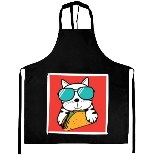 Cool Cat Taco Lover Aprons