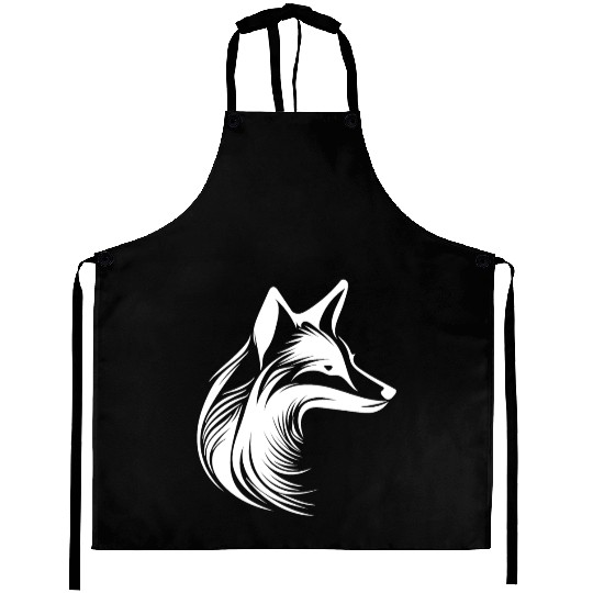 Beautiful Tattoo Fox Portrait Aprons