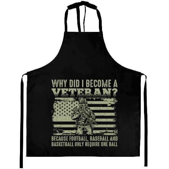 Why Did I Become a Veteran funy Aprons