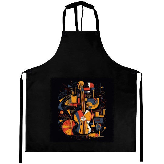 Abstract music instruments Aprons