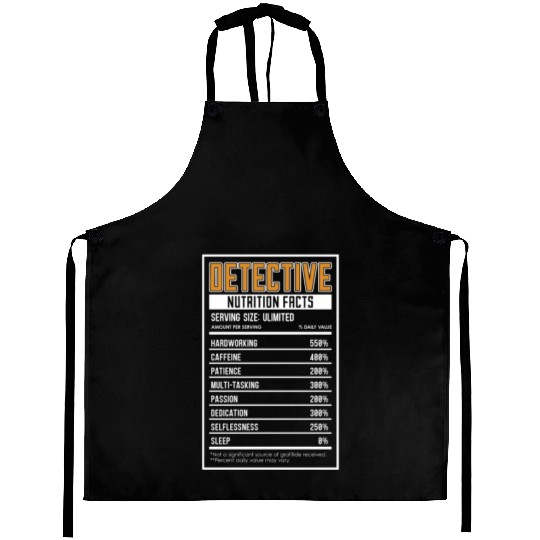 Detective Nutrition Facts Law Enforcement Police Aprons