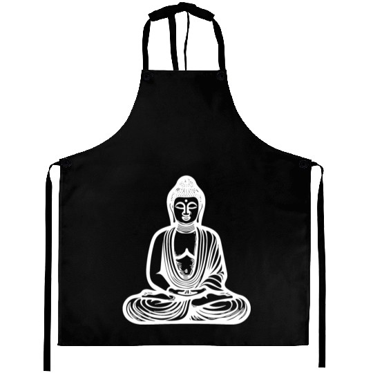 Deep Meditation Buddha Portrait Spiritual Nature Aprons