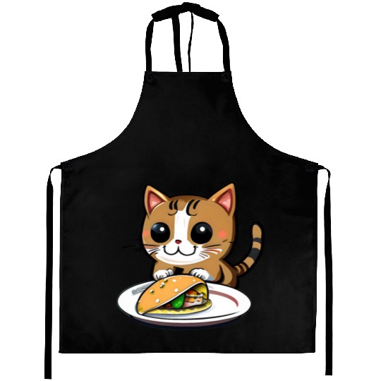 Cute Cat and Taco: A Playful Combination for Your Aprons