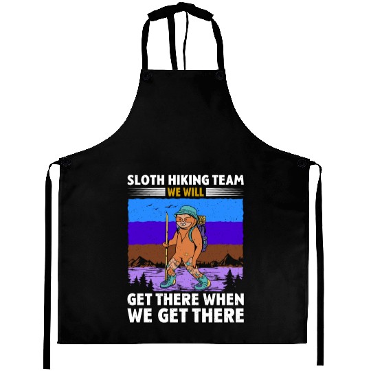 Sloth Hiking Team Wanderlust funny Mountaineer Aprons