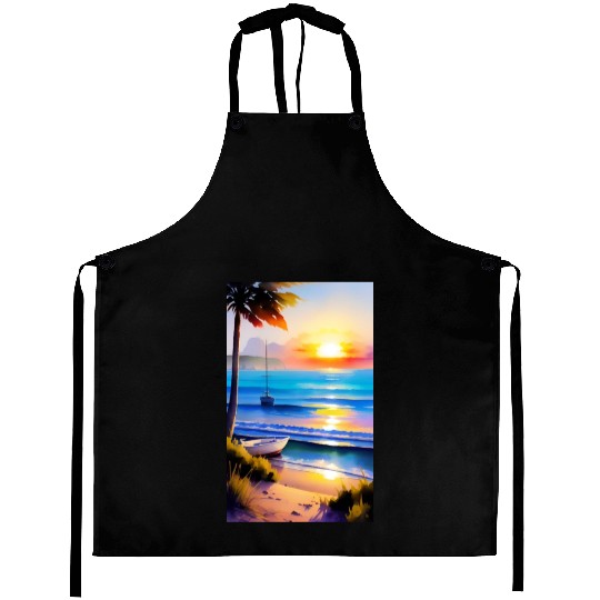 A sunrise with a seaside view-2 Aprons