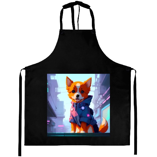 Cute Cyberpunk Dog Aprons