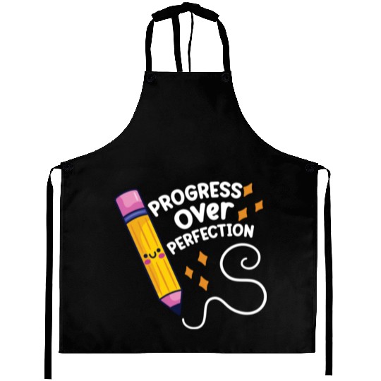 Progress Over Perfection back to School Teacher Aprons