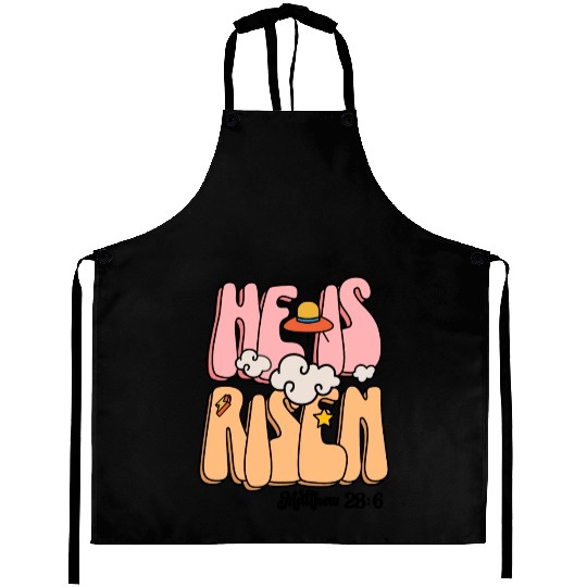 He Is Risen Modern Christian Easter Aprons