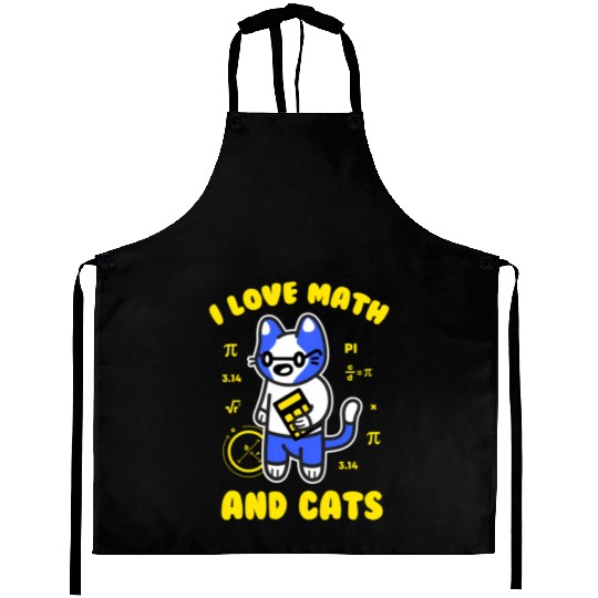 I Love Math And Cats Pi Day Teacher Cat Aprons