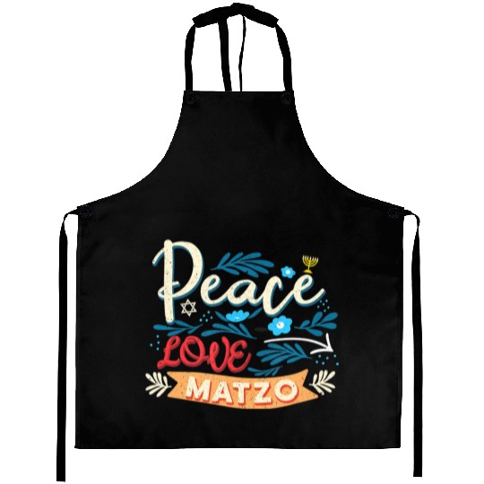 Passover Peace Love Matzo Funny Seder Jewish Holid Aprons