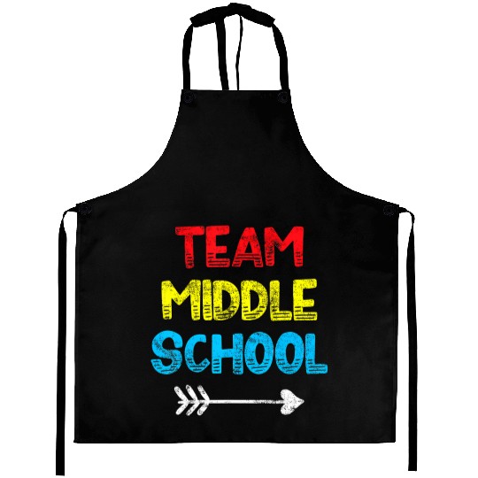 Middle School Teacher Student Back to School Aprons