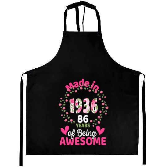 86 86Th Born In 1936 Floral Aprons