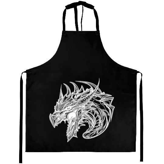 Hissing Dragon In Tattoo Scale Dress Aprons